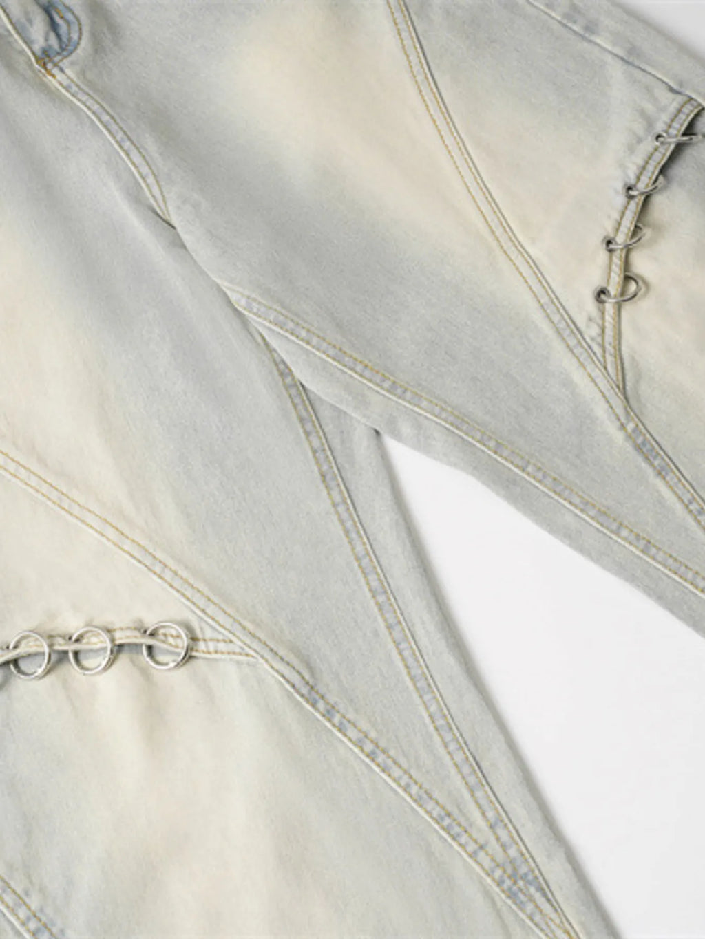 Men's Frayed Hem Wide Leg Jeans