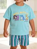 Children's Animal Graphic Tee and Shorts Set