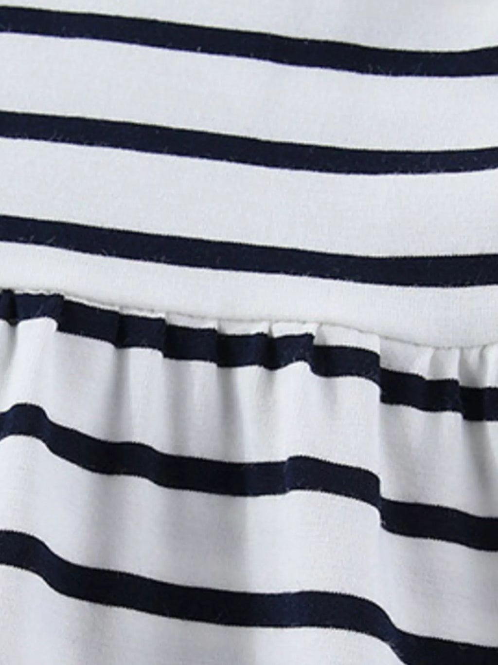 Children's Cute Appliques Striped Round Neck Dress