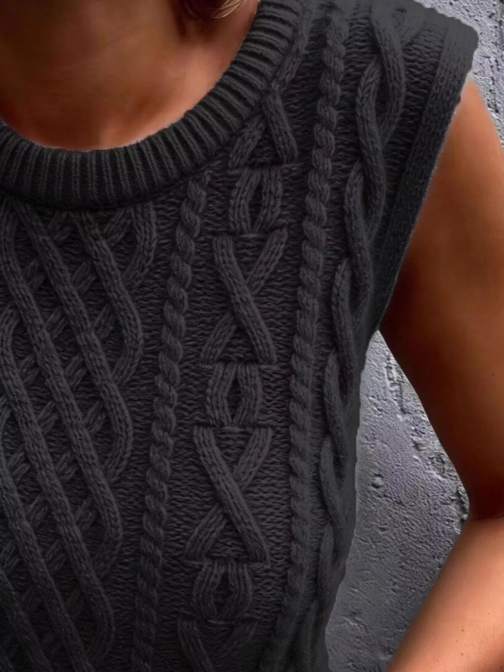 Cable Knit Sweater Vest