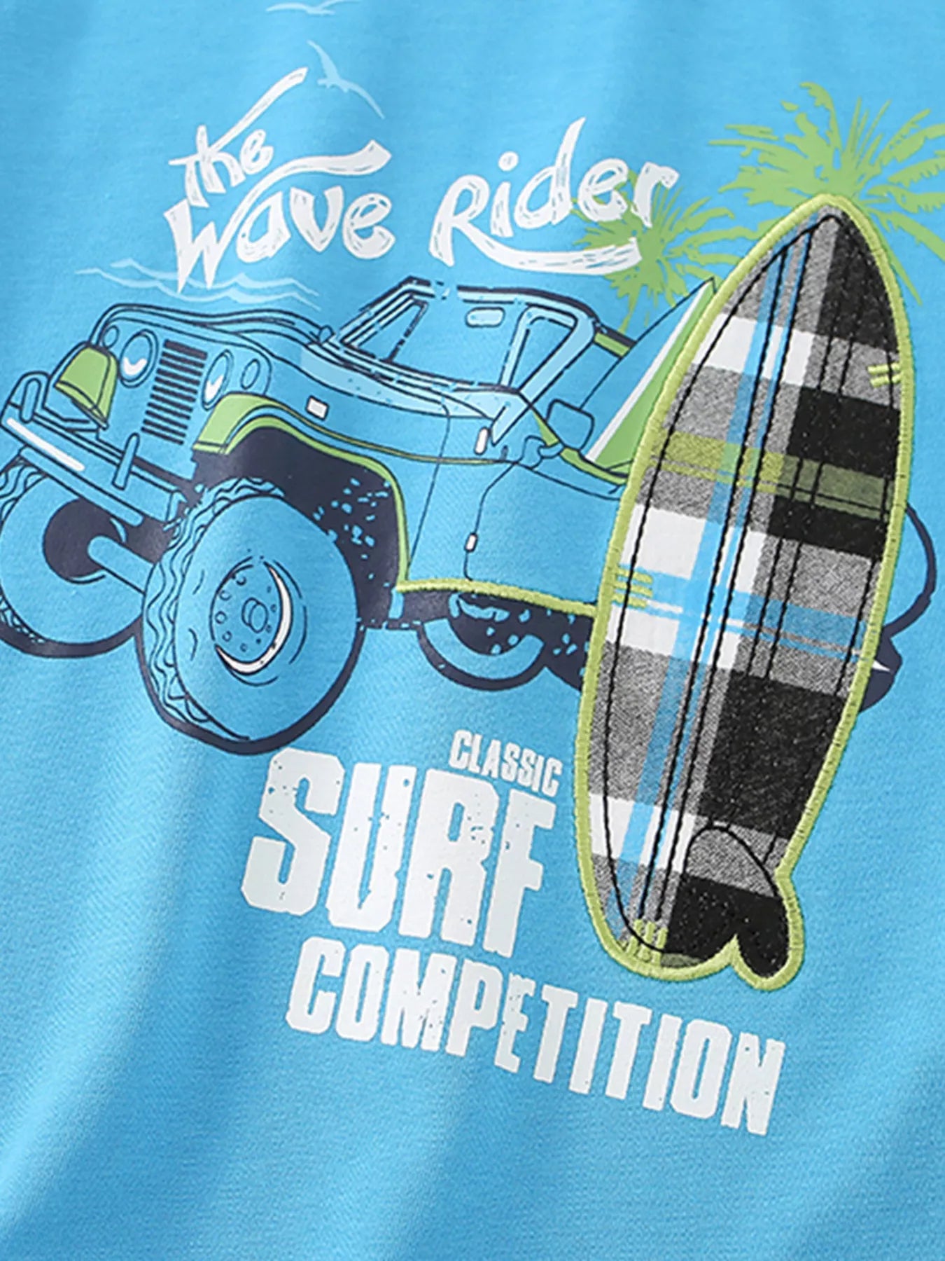 Children's Surf Rider Graphic Tee & Plaid Shorts Set