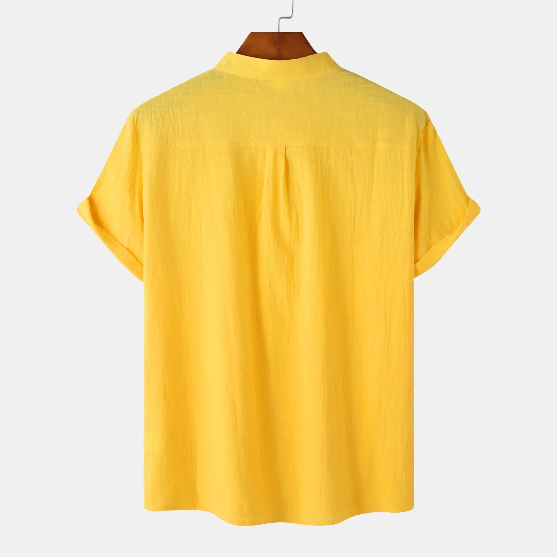 Men's Mandarin Collar Short Sleeve Henley Shirt