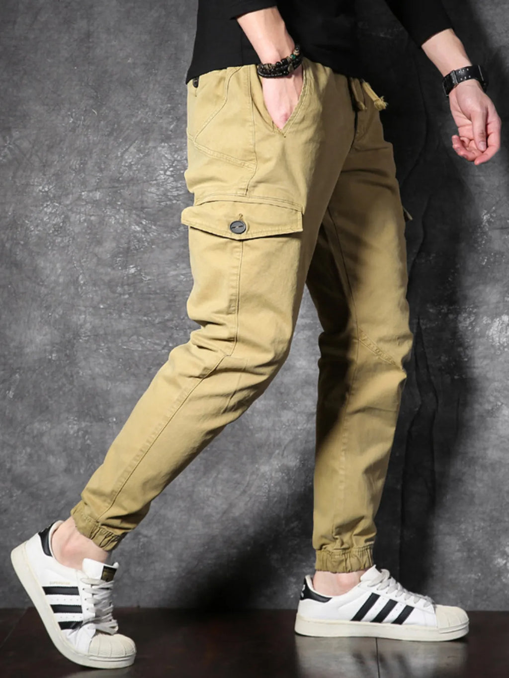 Men's Cargo Pants with Drawstring