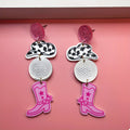 Cowgirl Boots Dangle Earrings