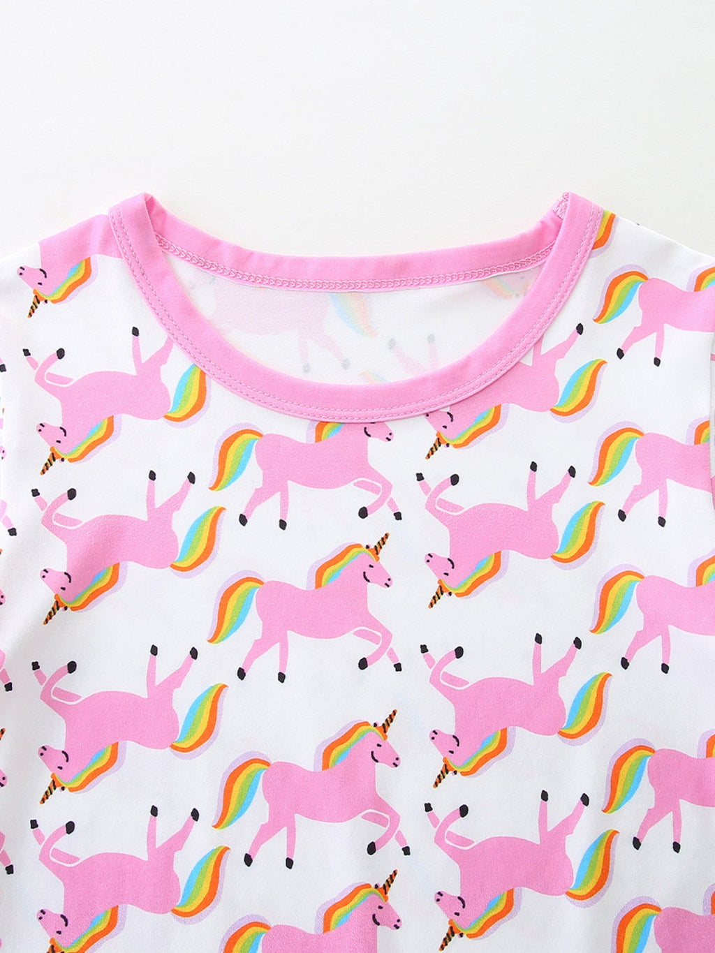 Children's Unicorn Print Short Sleeve Tee and Shorts Set