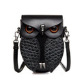 Owl Design Leather Crossbody Bag