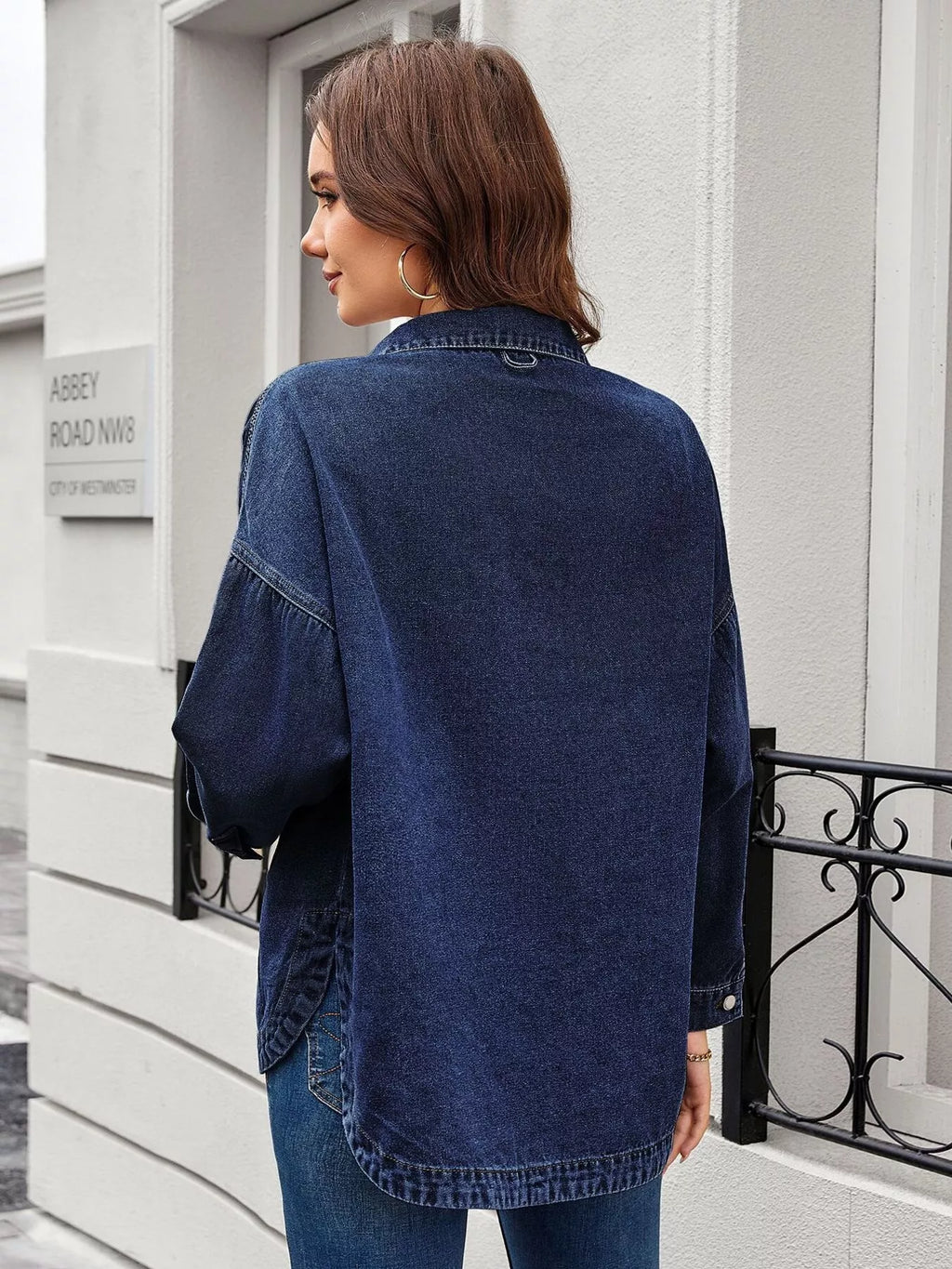 Vintage Wash Button-Down Denim Jacket