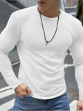 Men's Plus Size Waffle Knit Long Sleeve T-Shirt