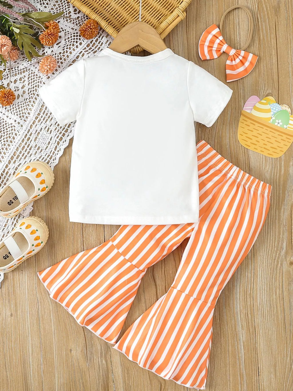 Children's Bunny Round Neck Tee and Pants Set