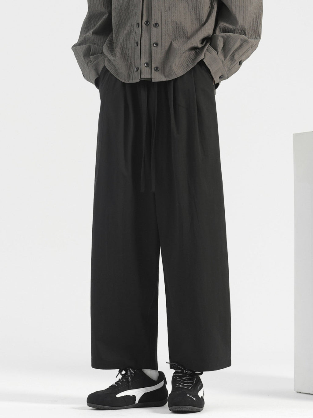 Men's Plus Size Wide Leg Drawstring Casual Pants