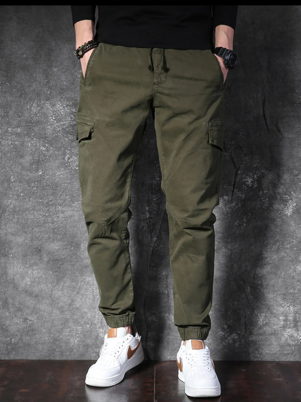 Men's Cargo Pants with Drawstring