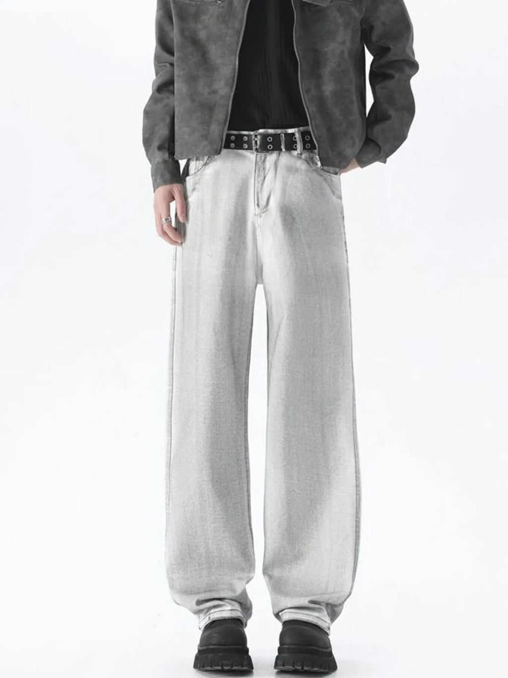 Men's Plus Size Wide Leg High Waisted Jeans