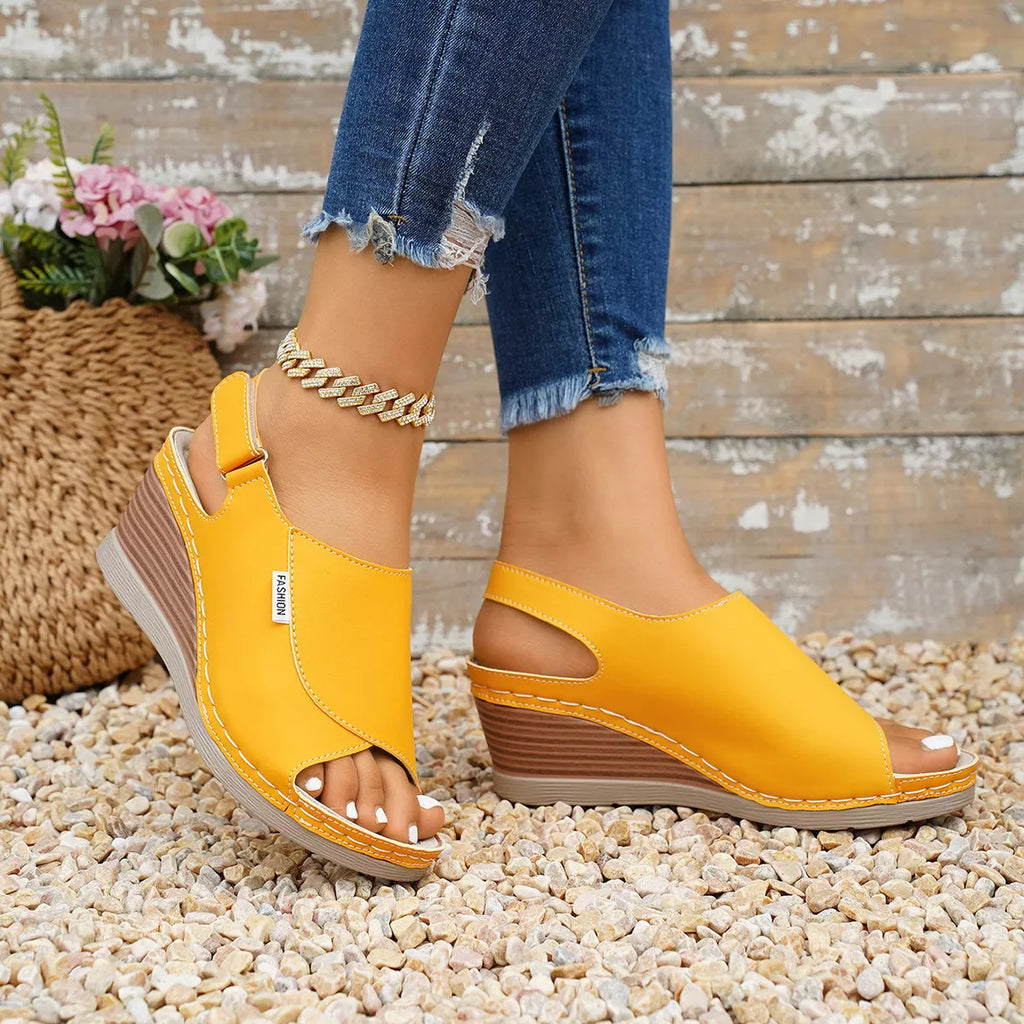 Peep Toe Wedge Sandals