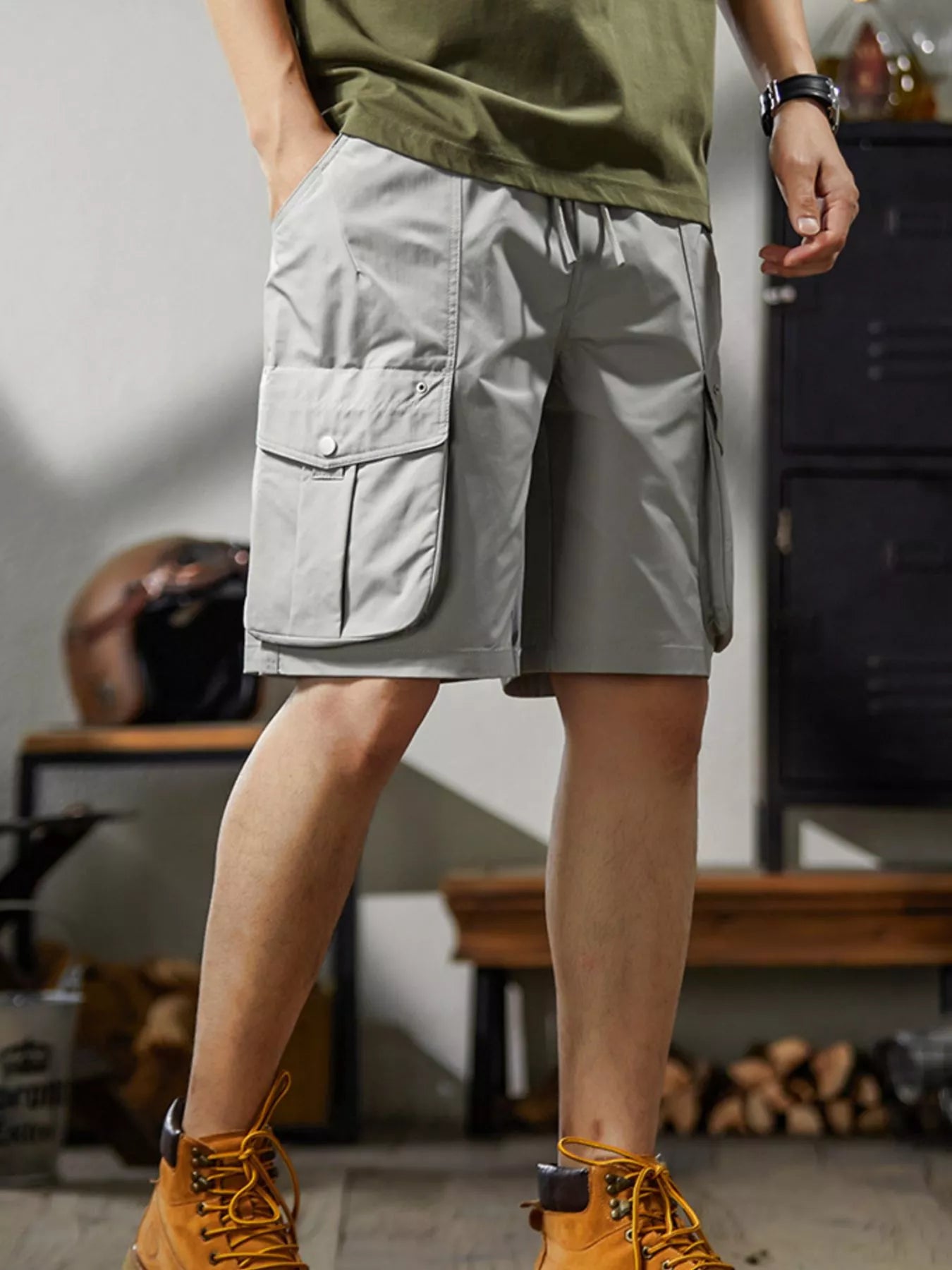 Men's Plus Size Loose Fit Cargo Shorts