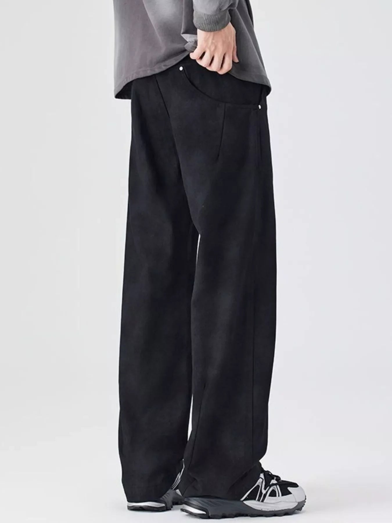 Men's Plus Size Vintage Wash Wide Leg Pants
