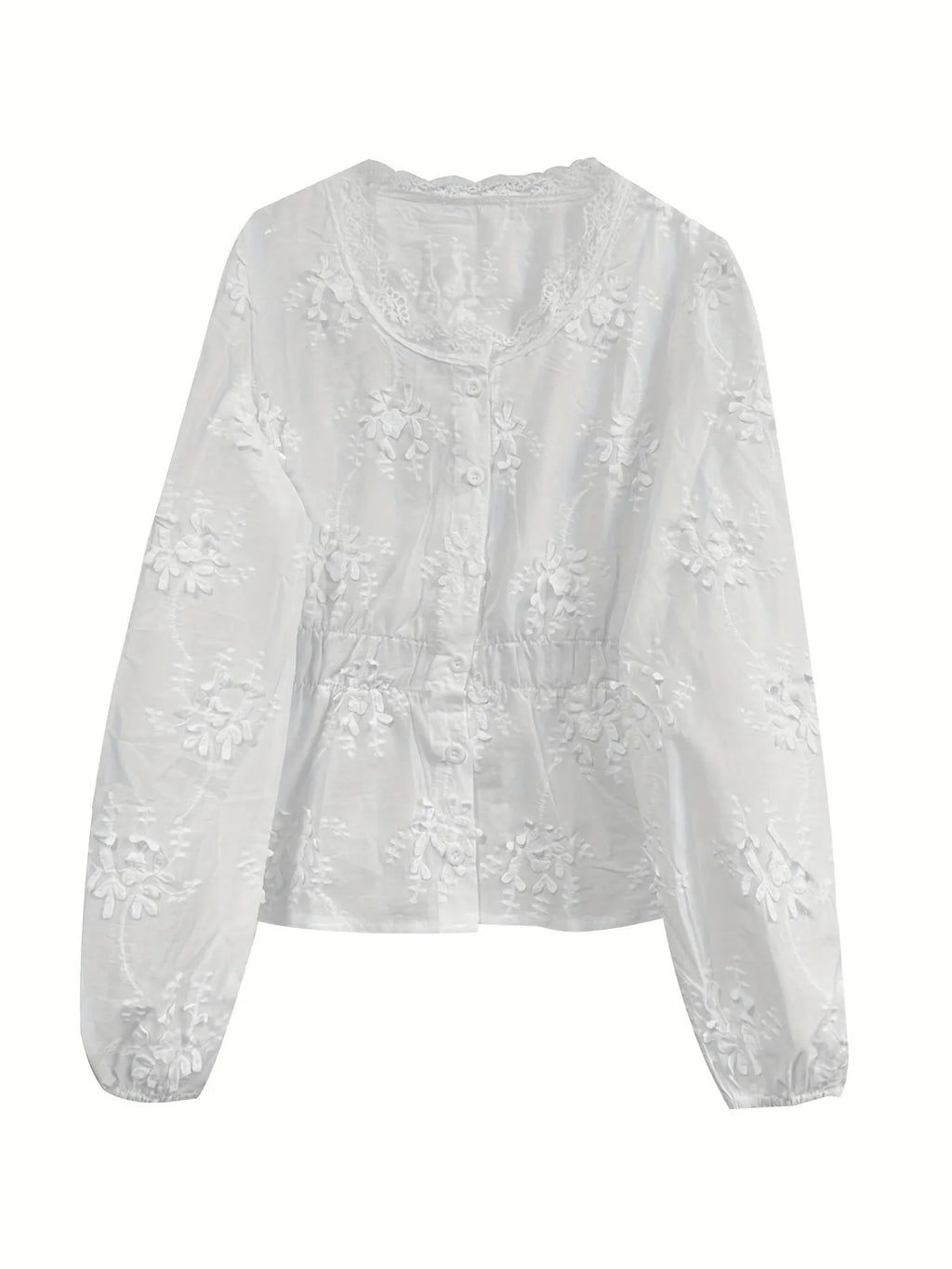 Lace Detail Button Up Shirt
