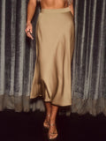 Satin Midi Skirt