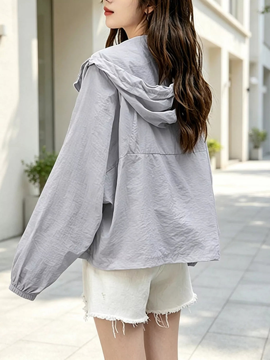 Lightweight Hooded Zip Up Jacket