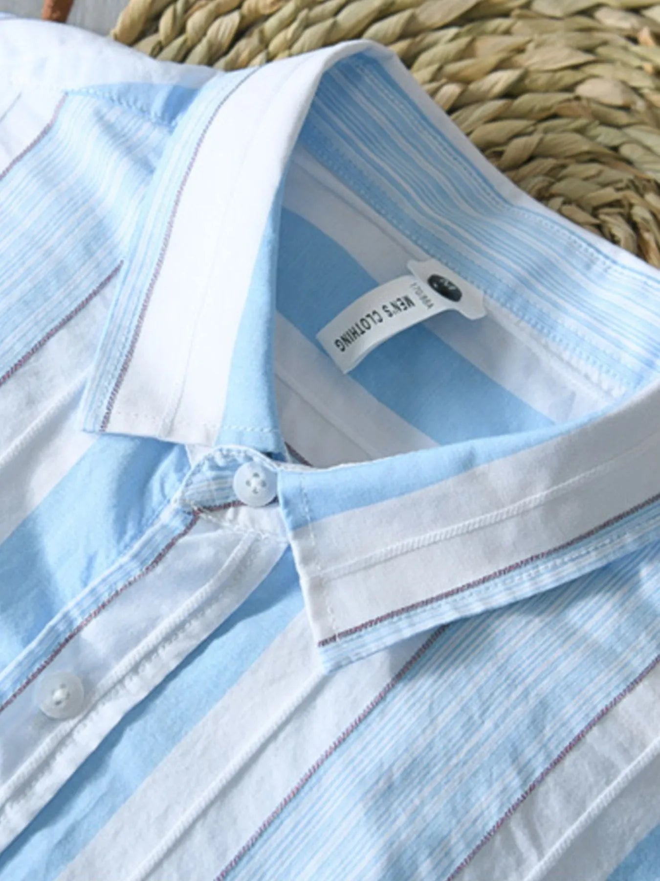 Men's Plus Size Striped Button Up Long Sleeve Shirt