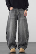 Men's Plus Size Vintage Washed Wide Leg Jeans