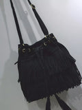 Fringe Drawstring Crossbody Bag