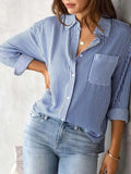 Striped Relaxed Fit Button Up Shirt