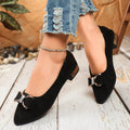 Point Toe Block Heels Slip-Ons