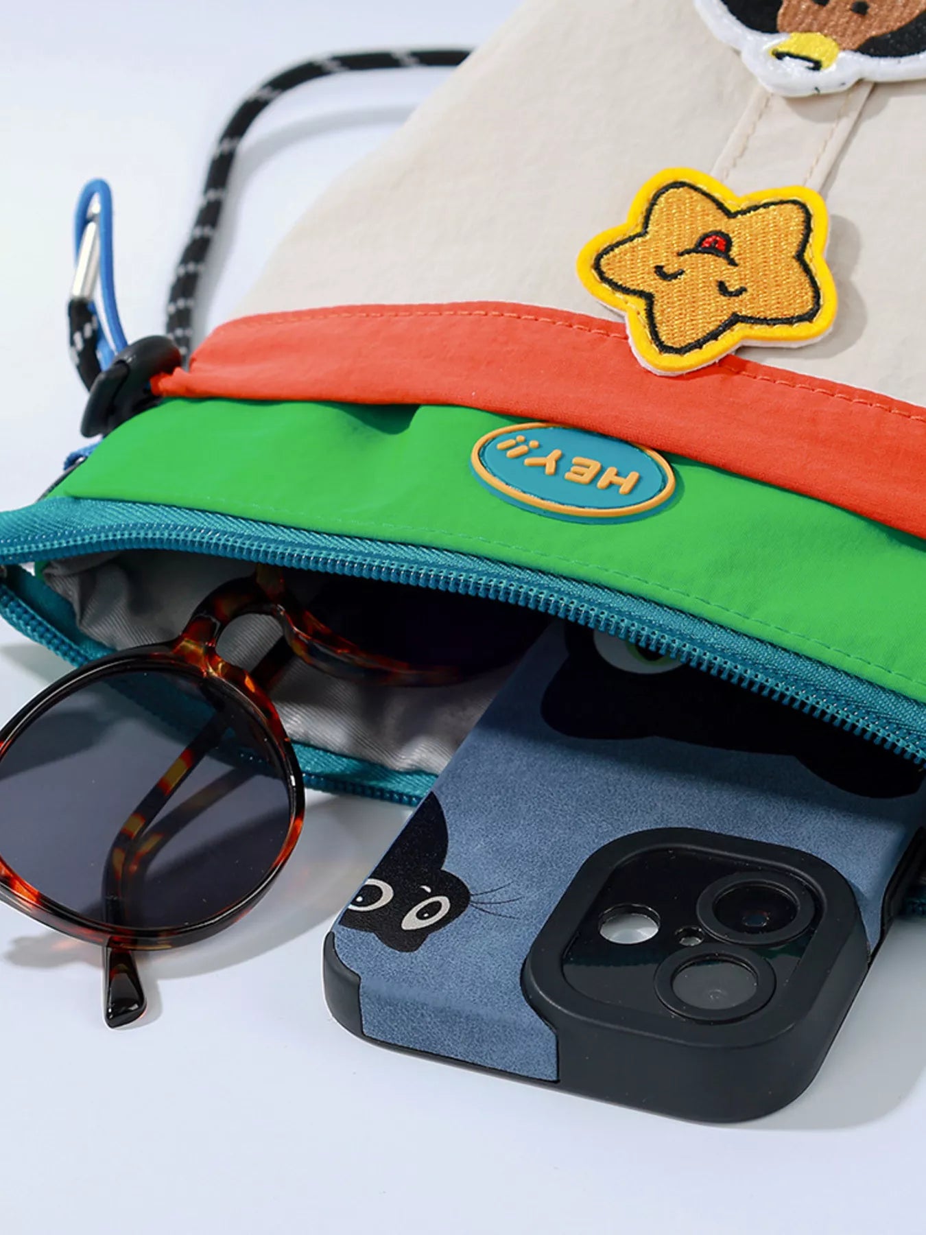 Waterproof Contrast Cartoon Crossbody Bag