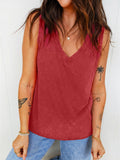 Wash V-Neck Tank Top