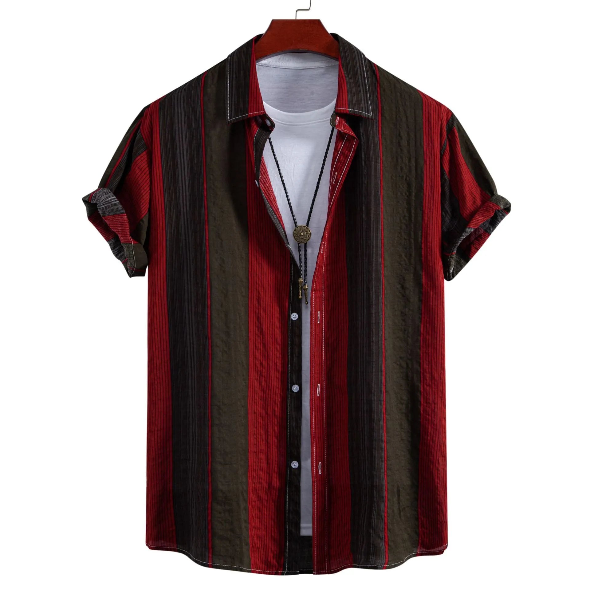 Men's Plus Size Button Up Short Sleeve Shirt