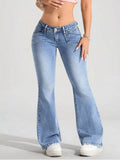 Washed Flare Leg Jeans