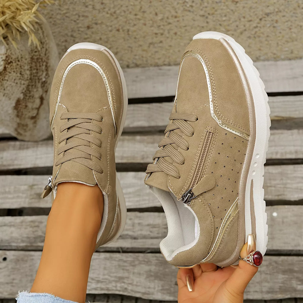 Round Toe Lace Up Sneakers