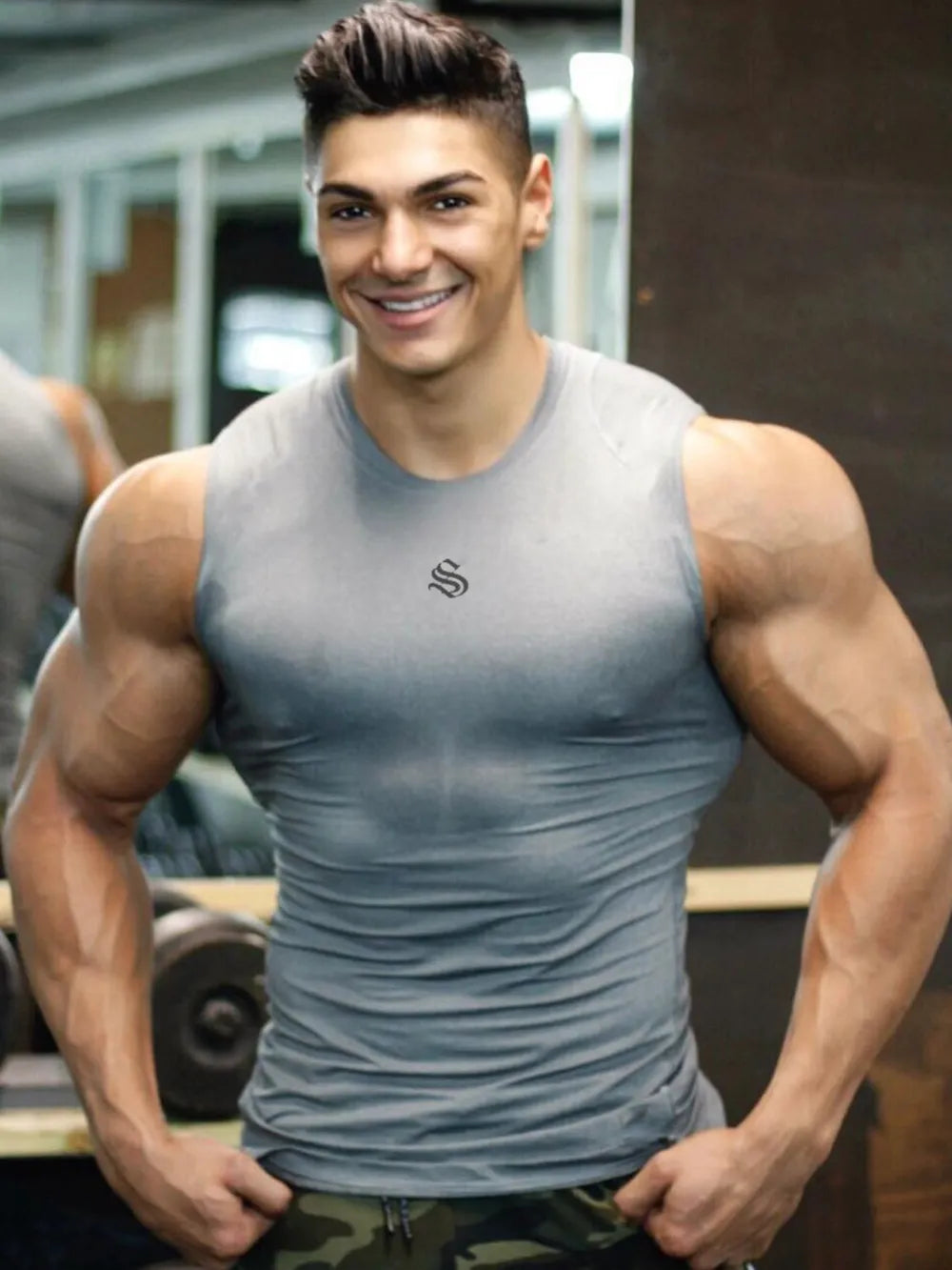 Men's Plus Size Round Neck Tank