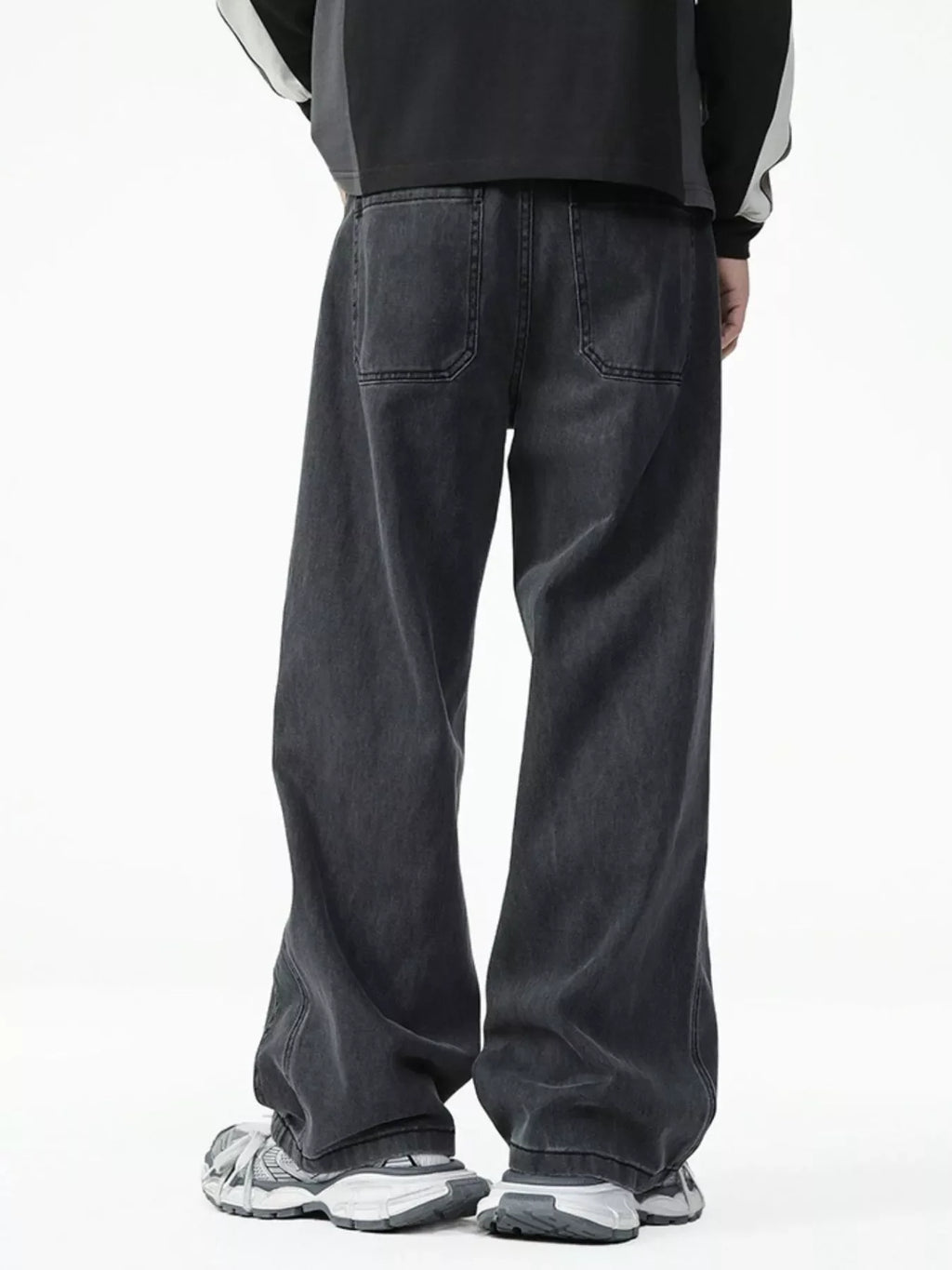 Men's Washed Relaxed Fit Wide Leg Jeans