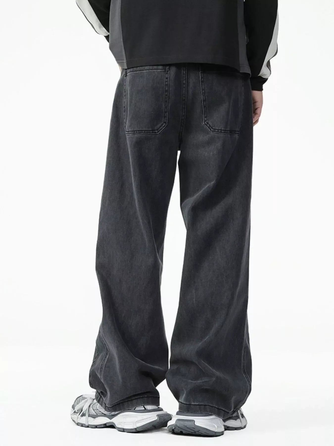 Men's Washed Relaxed Fit Wide Leg Jeans