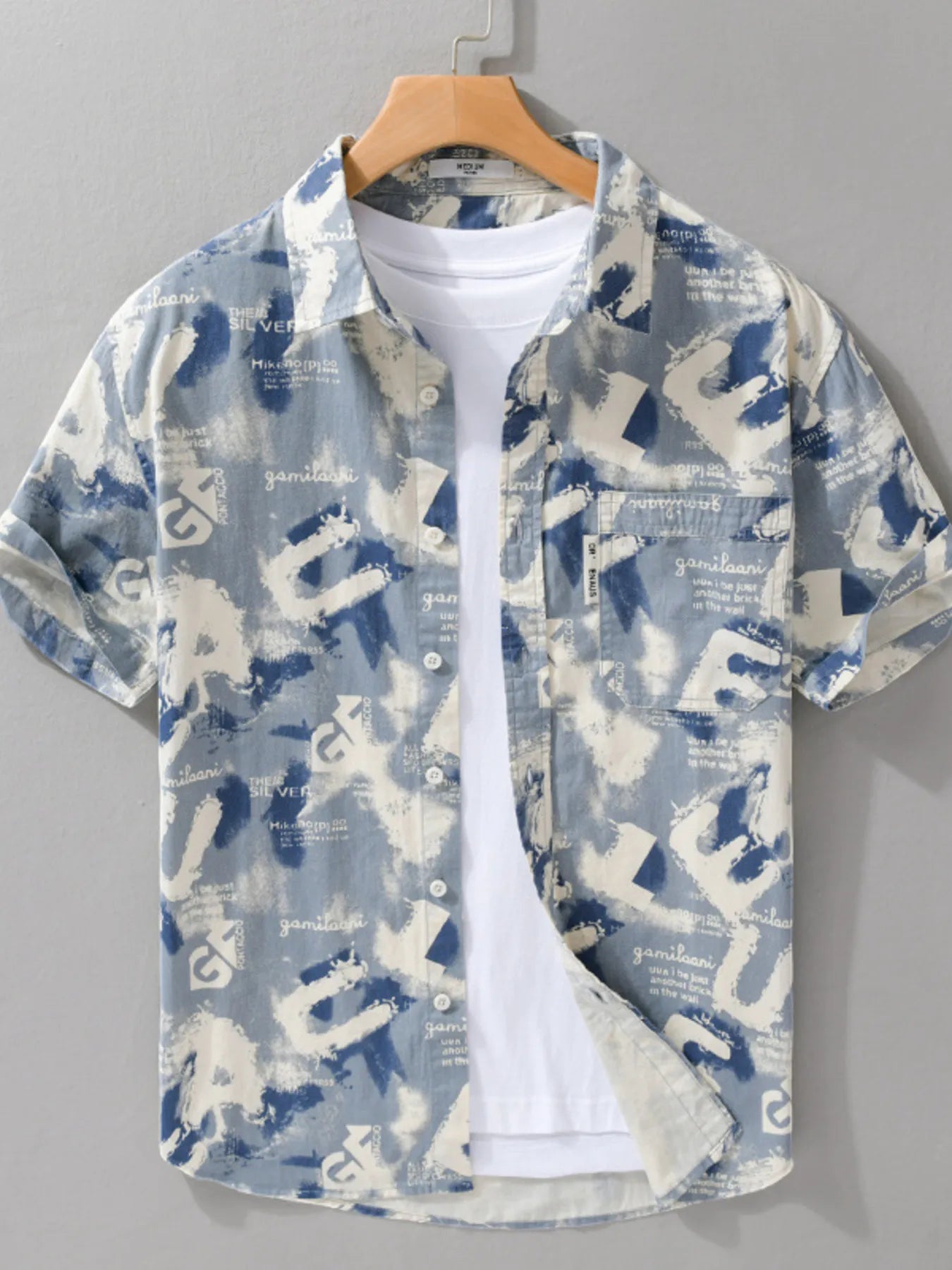 Men's Plus Size Button Up Short Sleeve Shirt
