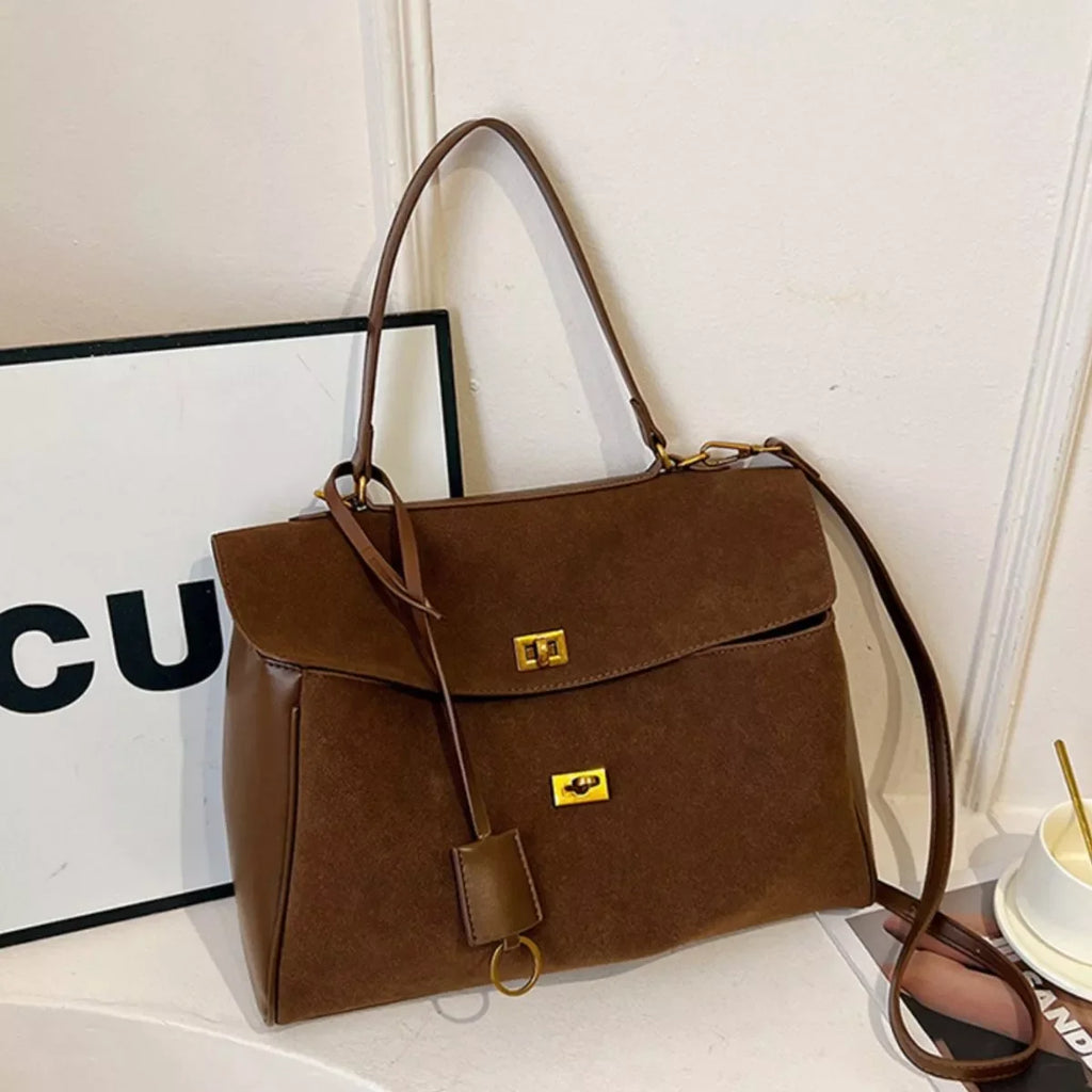 Solid Color Flap Crossbody Bag