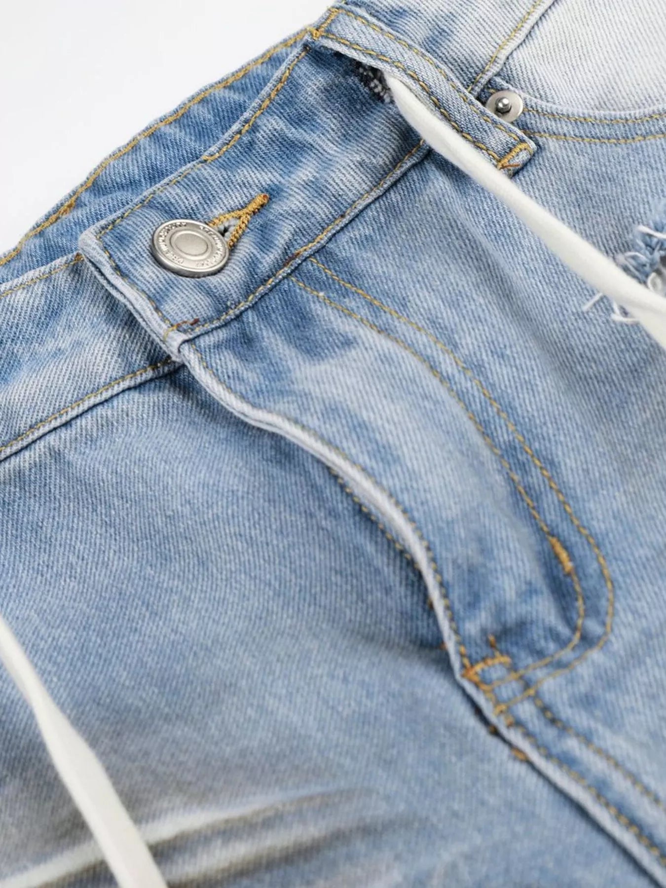 Men's Full Size Distressed Wide-Leg Capri Jeans Plus Size