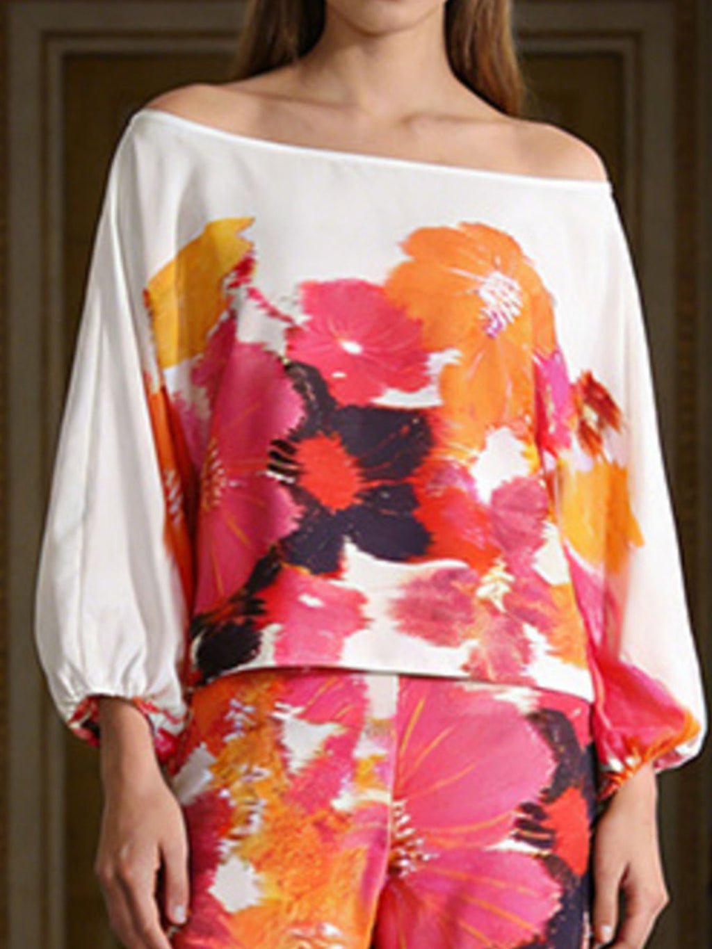 Floral Print Off-Shoulder Top and Pants Set