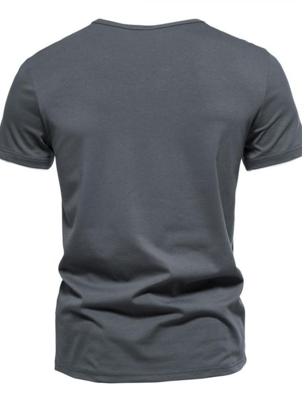 Men's Plus Size Slim Fit Notched Casual T-Shirt