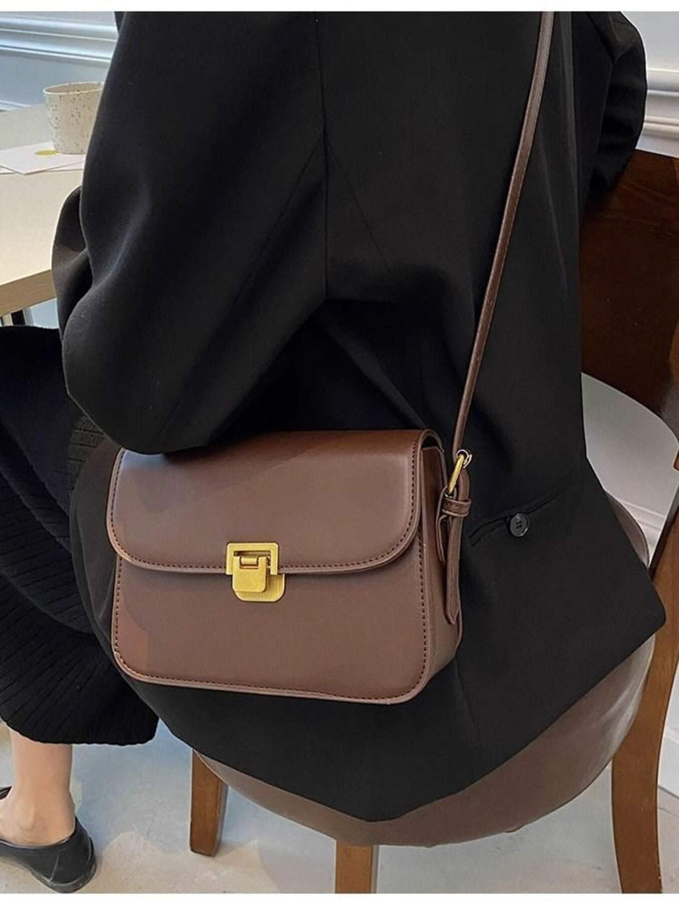 Buckle Flap Shoulder Bag