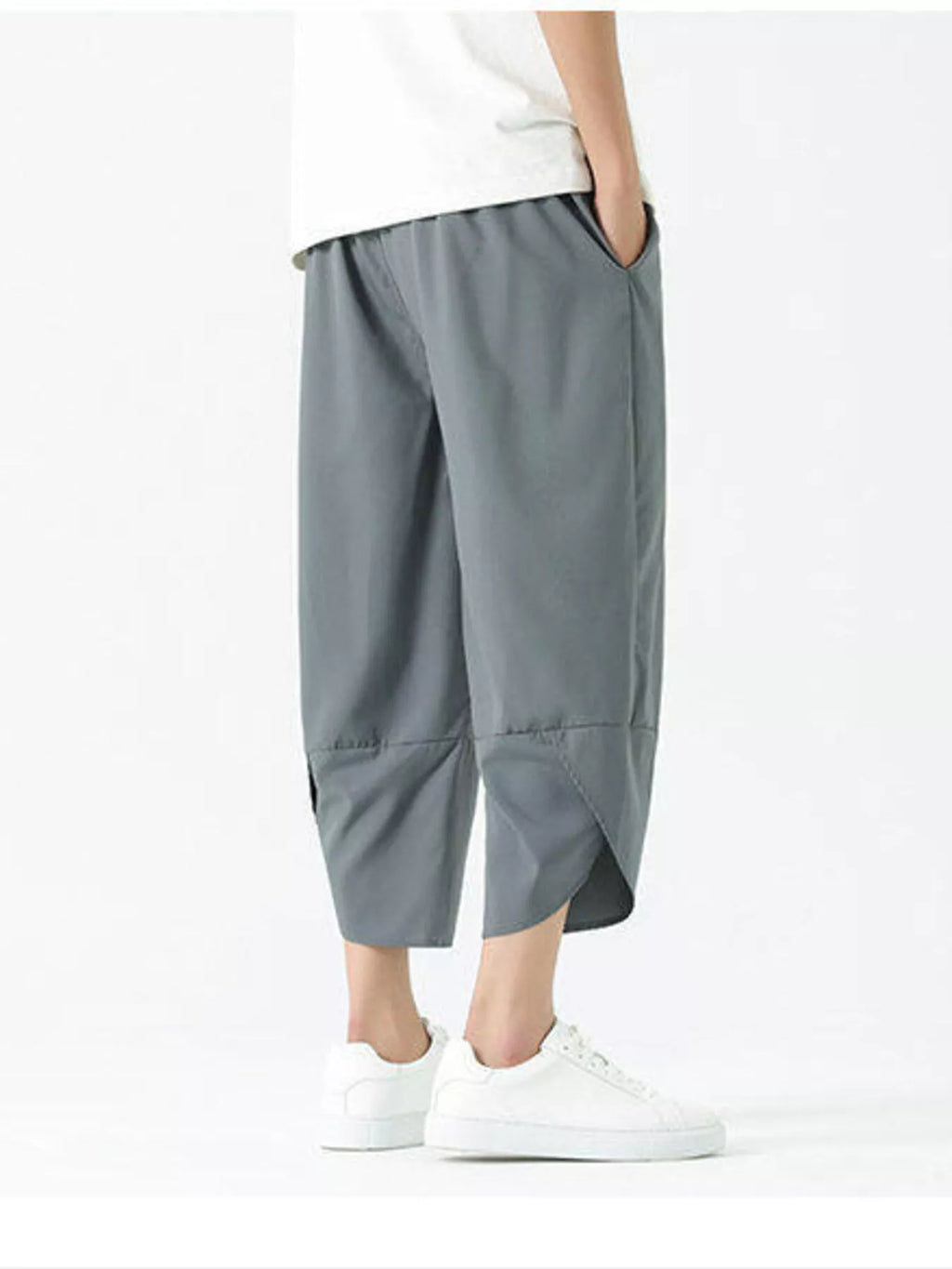 Men's Plus Size Casual Loose Cropped Pants