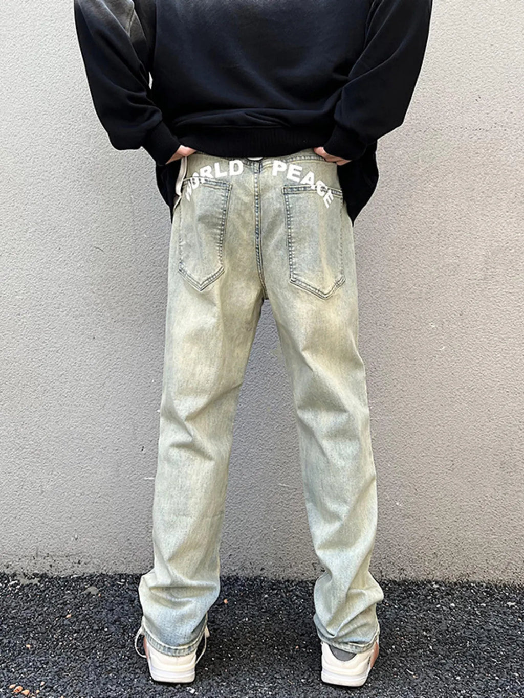 Men's Vintage Wash Straight Leg Jeans