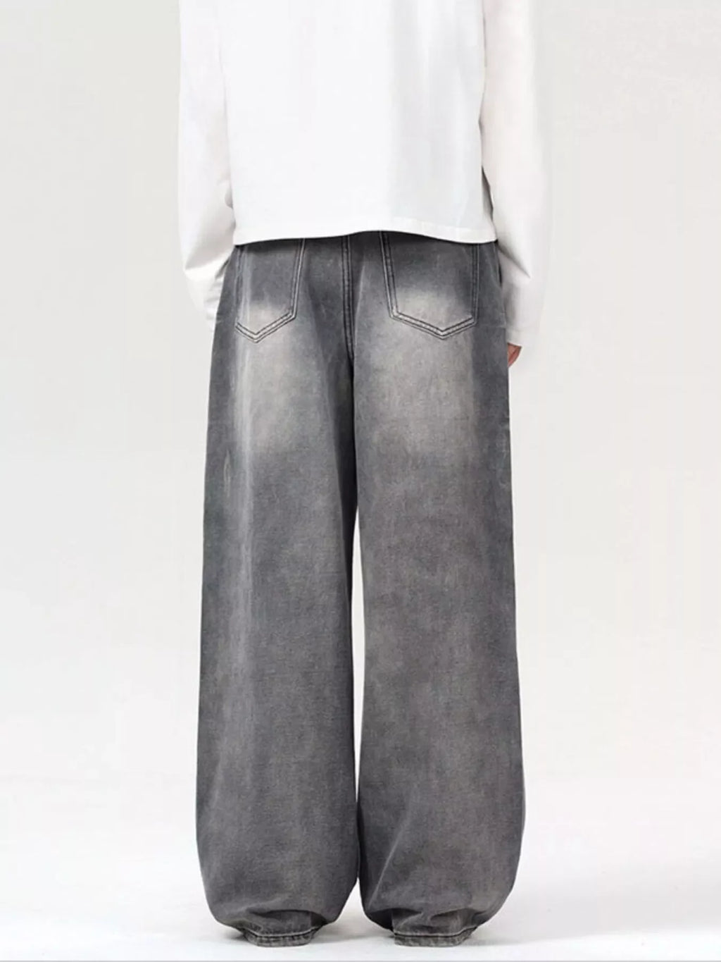 Men's Vintage Wash Wide Leg Jeans