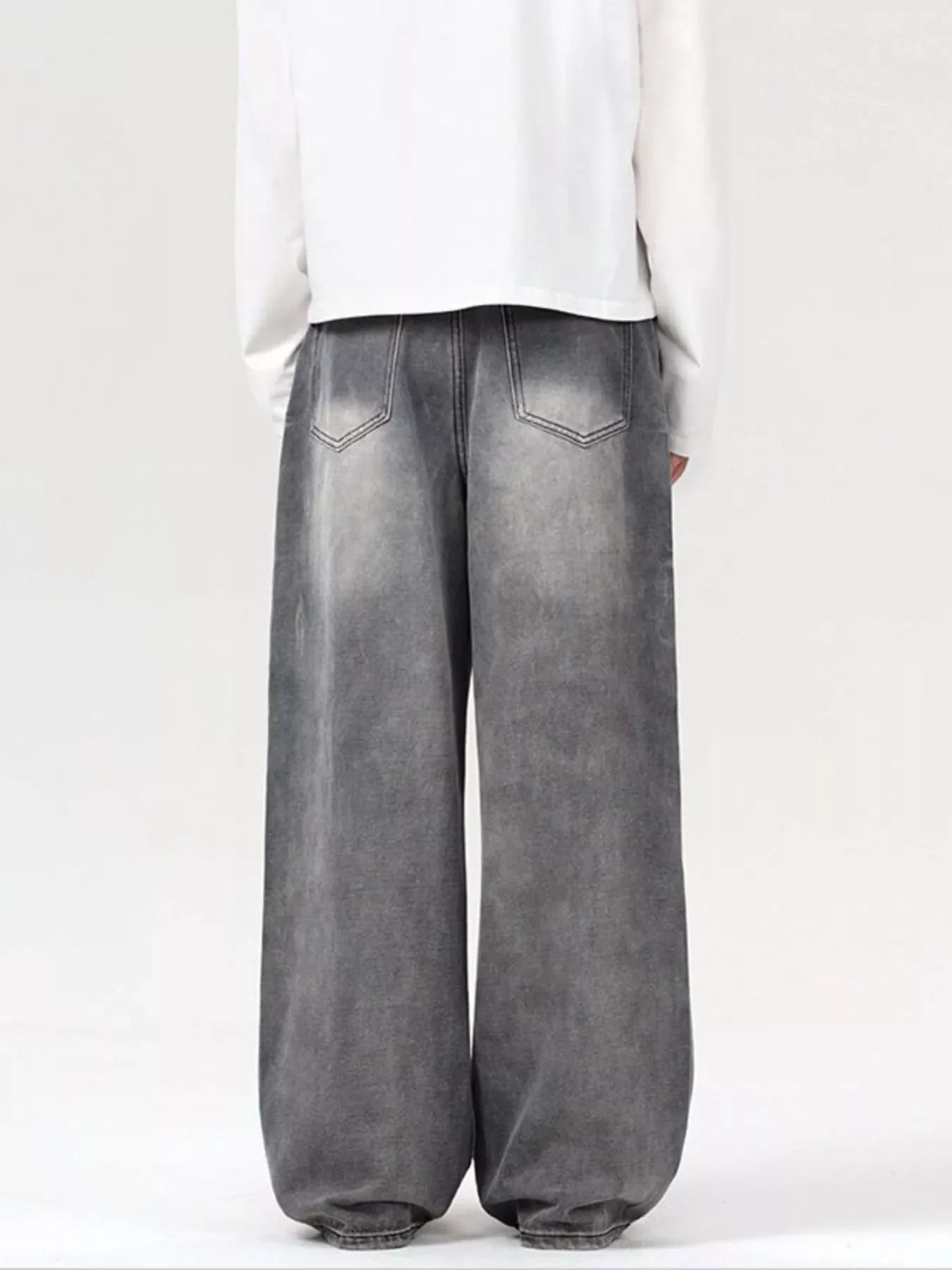 Men's Vintage Wash Wide Leg Jeans