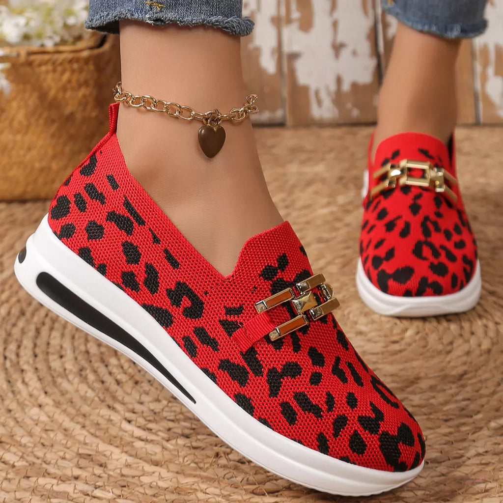 Leopard Round Toe Slip-Ons