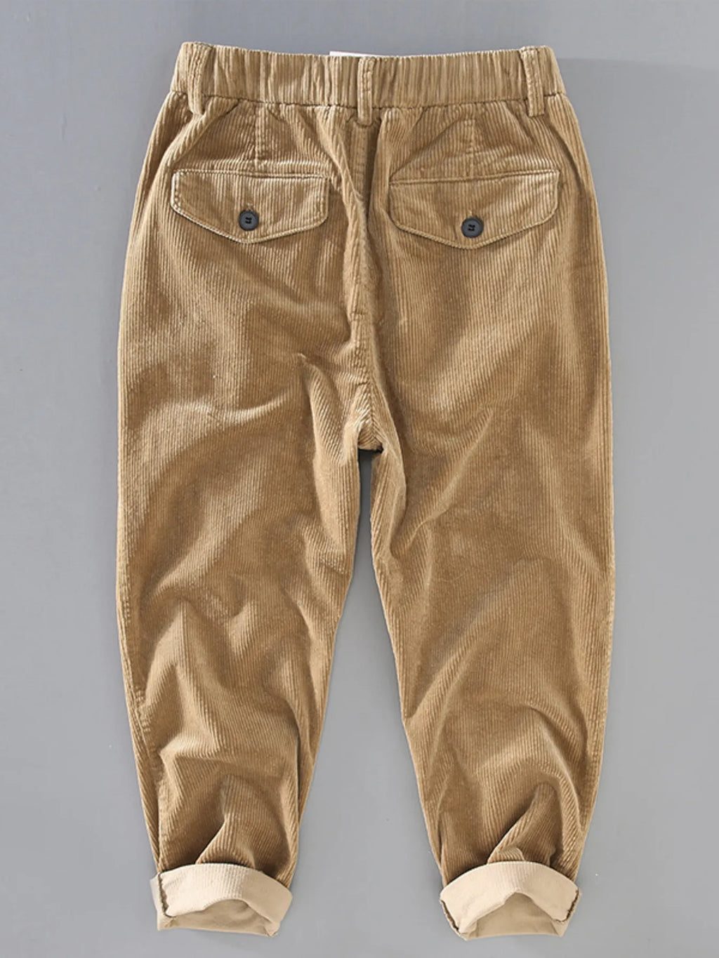 Men's Plus Size Corduroy Pleated Casual Pants