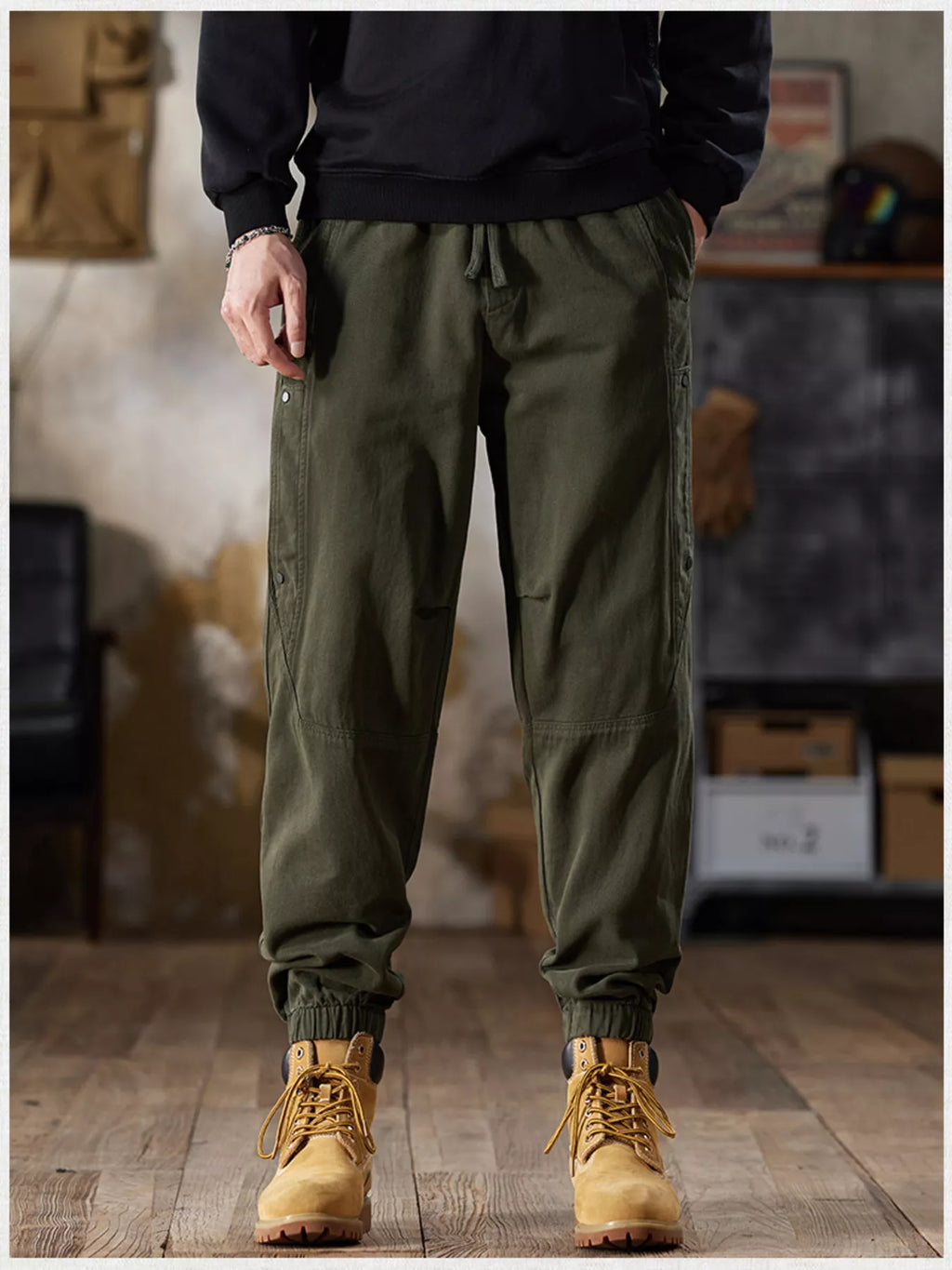 Men's Full Size Casual Drawstring Cargo Joggers Plus Size