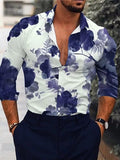 Men's Full Size Floral Print Button-Down Shirt Plus Size