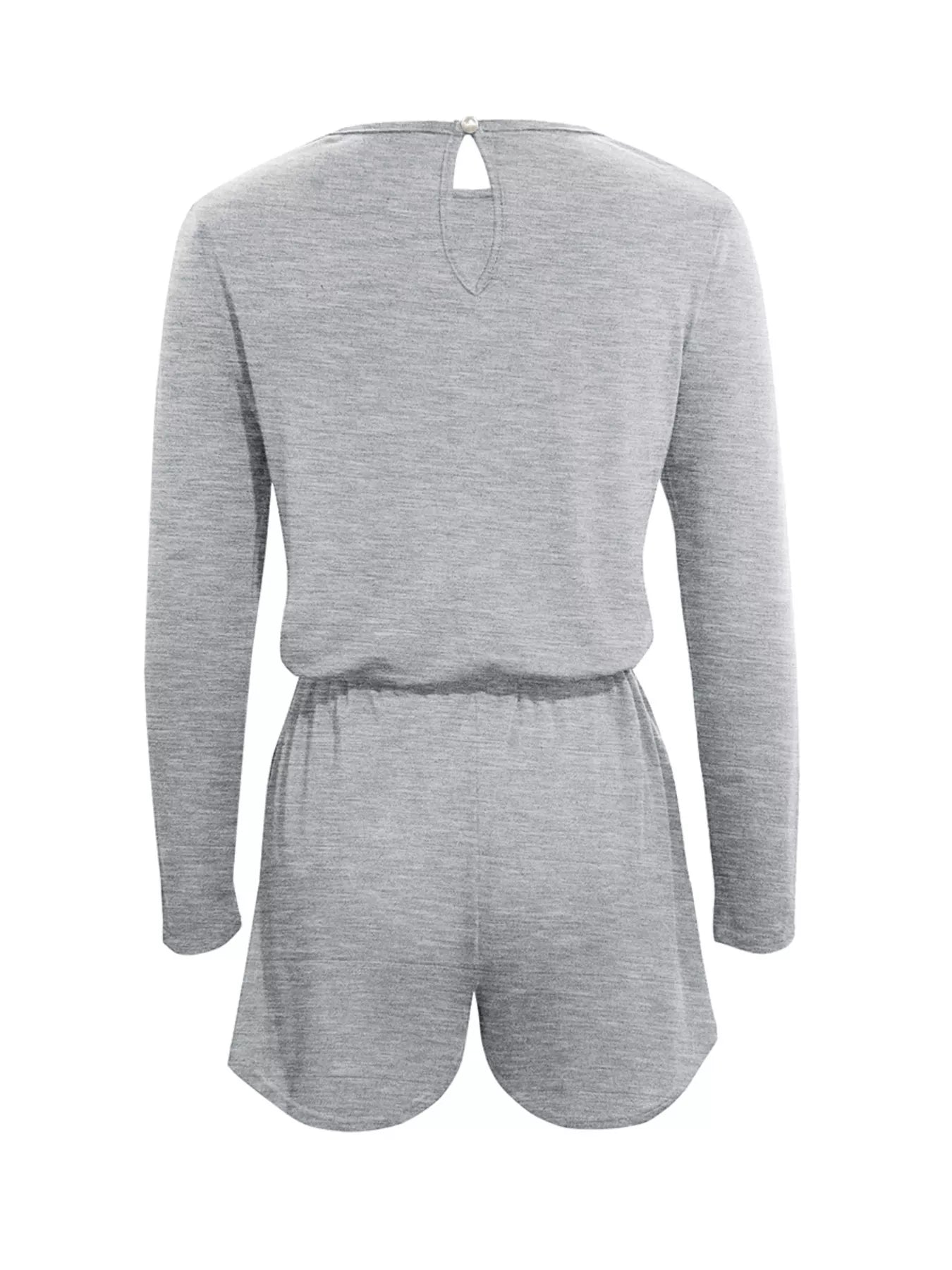 Long Sleeve Drawstring Romper